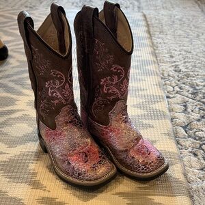 Pink and Brown Western Boots